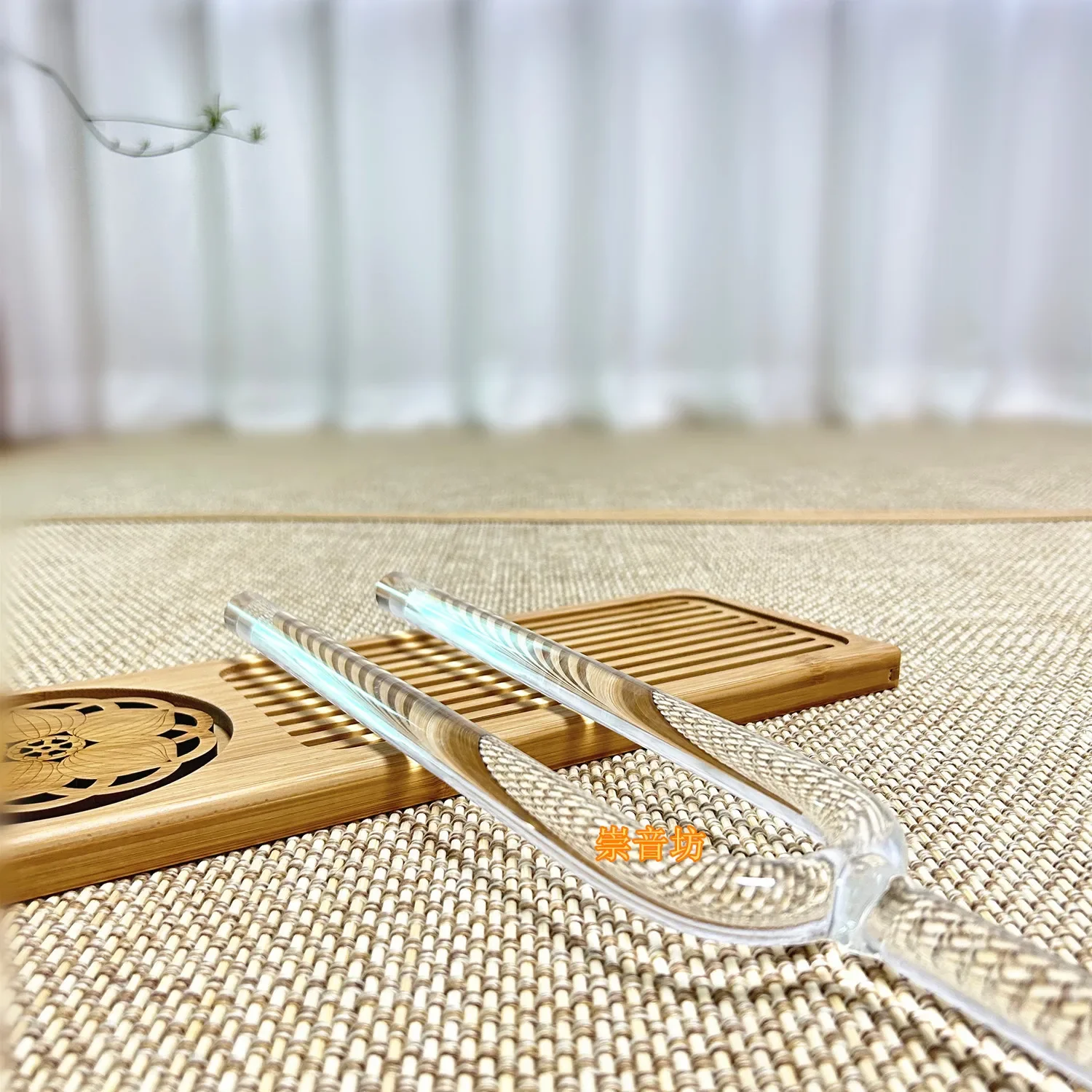 Crystal Tuning Fork 16-30mm Percussion Instrument Transparent Tuning Fork Yoga Instrument