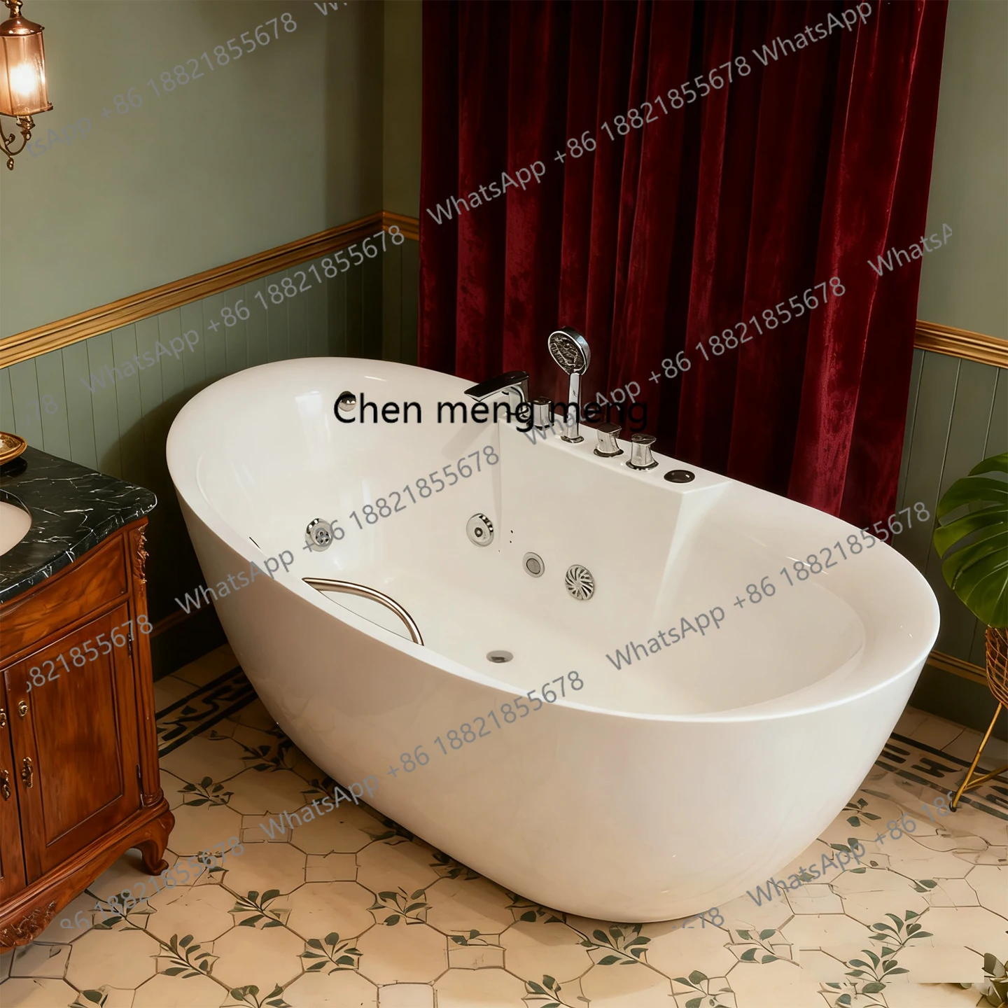 

Home Acrylic Surf Massage Freestanding Integrated Bathtub B & B Hotel Adult Yuanbao Bathtub