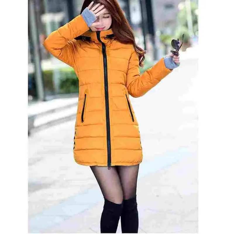 2023 new Han edition cultivate one\'s morality women autumn and winter fashion thickening cotton-padded Mid length cotton jacket