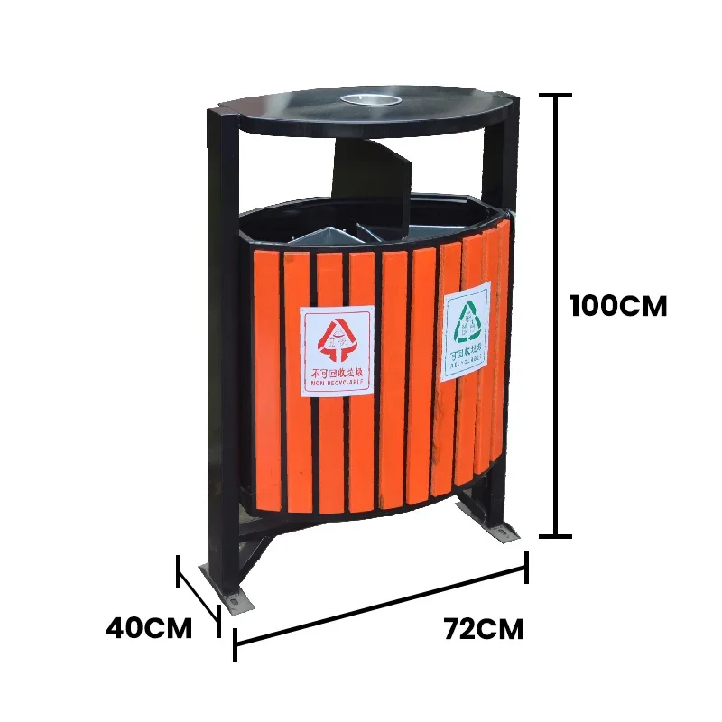 2026 Vintage Double Box Sorting Bins Public Recycling Bins Galvanized Double Recycling Bins