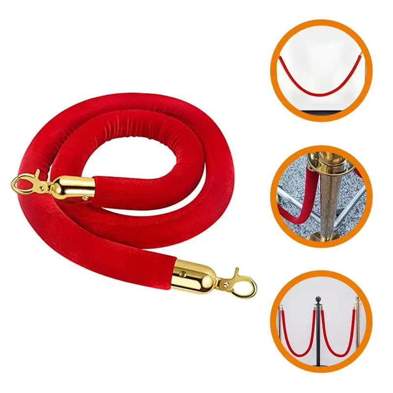 Stanchion Rope Crowd Control Rope Queue Barrier Rope Crowd Control Rope Lanyards Bar Crowd Control Rope Small Metal