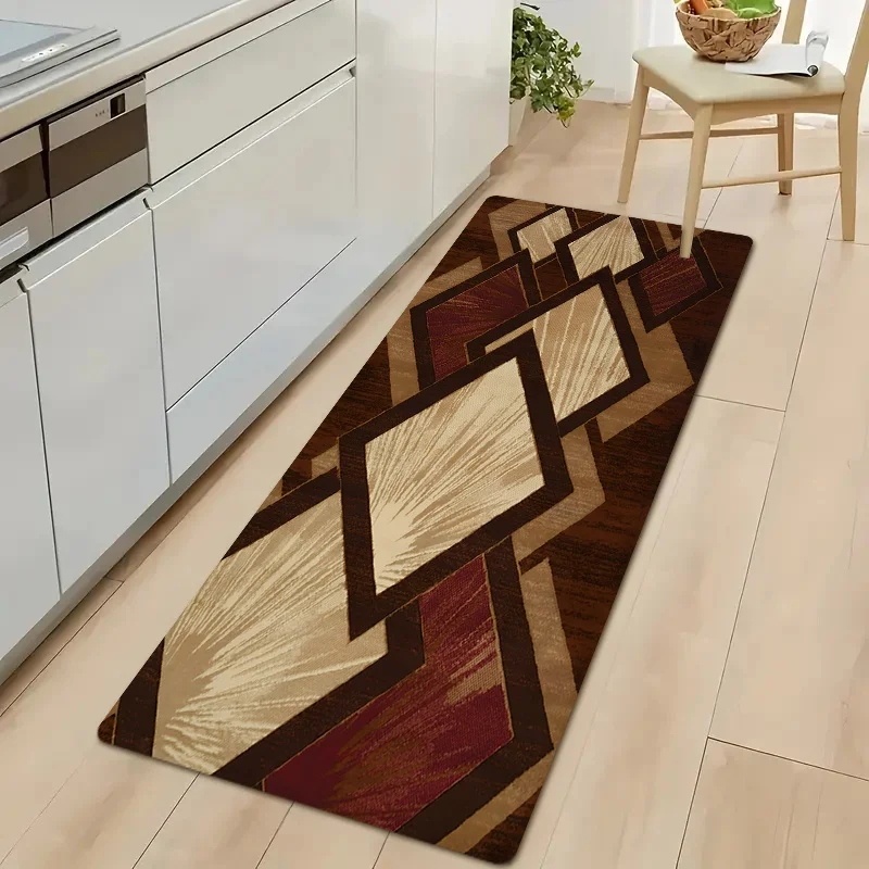 1pc of   Corridor Mat, Featuring a Simple Diamond Pattern Print. This Mat Isened, Enhances Aesthetics, Is Durable, And Is Suit