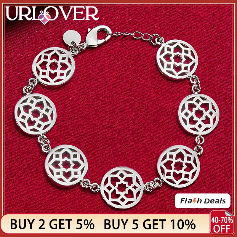 

925 Sterling Silver Bracelet Eight Pointed Star Link Chain Bracelets For Woman Party Wedding Fashion Jewelry Lady Birthday Gifts