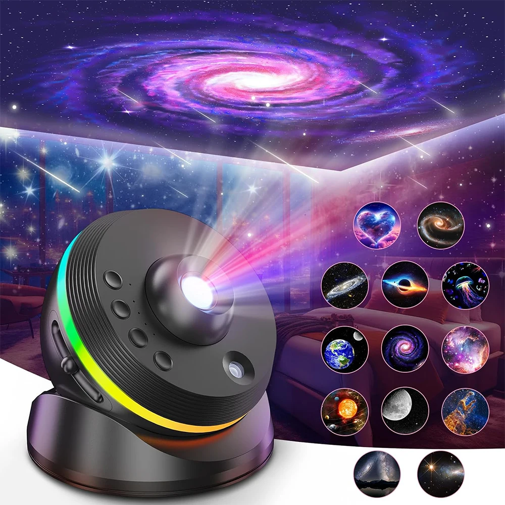 Planetarium Galaxy Projector 13 in 1 Star Light Projector Starry Sleep Night Light with Dynamic Meteors 4K HD&Large Projection