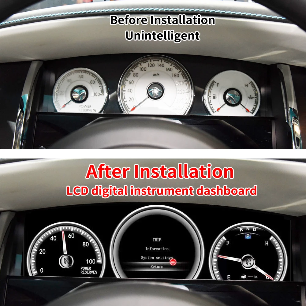 Krando Dashboard Instrument Panel LCD Car Cockpit For Rolls-Royce Phantom Family 2004 ~ 2013 Digital Cluster Speedmeter Display