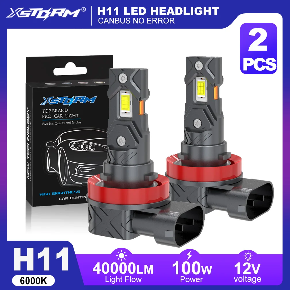 XSTORM H11 LED Headlights Canbus 9005 9006 LED Fog Lights for Car 40000LM 100W 6000K  Auto Fogs Headlights Driving Lights