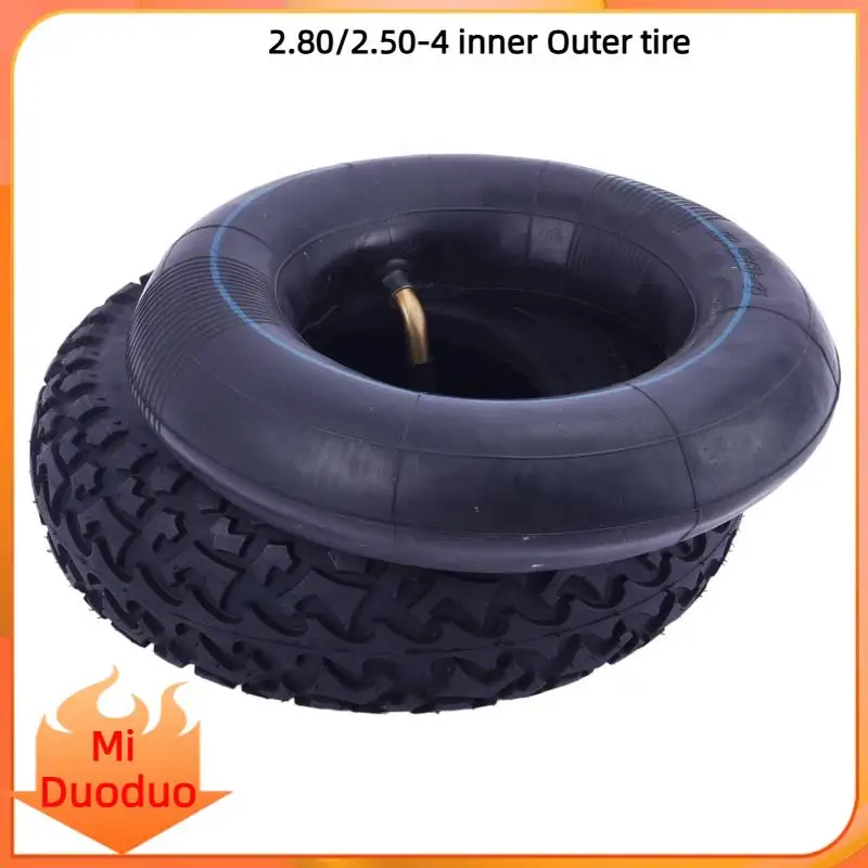 Pneu Pneumático 2.50-4 2.80-4 com Câmara de Ar para Patinete Elétrico, Carro Infantil e Hoverboard, Substituição de Pneu de Borracha Antiderrapante