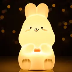 7 farbe Kleine Weiße Kaninchen Schlafzimmer Nacht Nachthimmel Stillen Nacht Licht Dekoration Geburtstag Geschenk Kinder Lampe