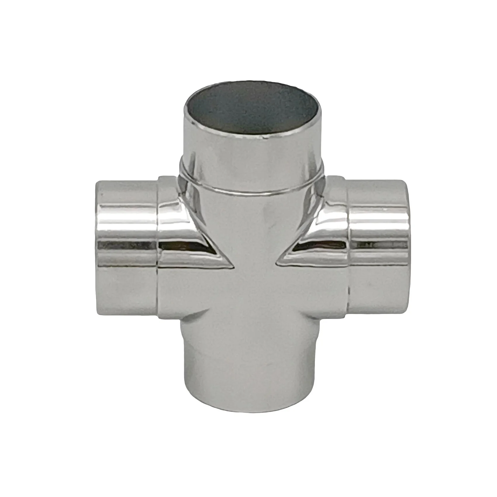 316 Stainless Steel Handrail Fitting 4 Way Tube Connector Cross Mirror Polished for 50.8mm Stair Railing