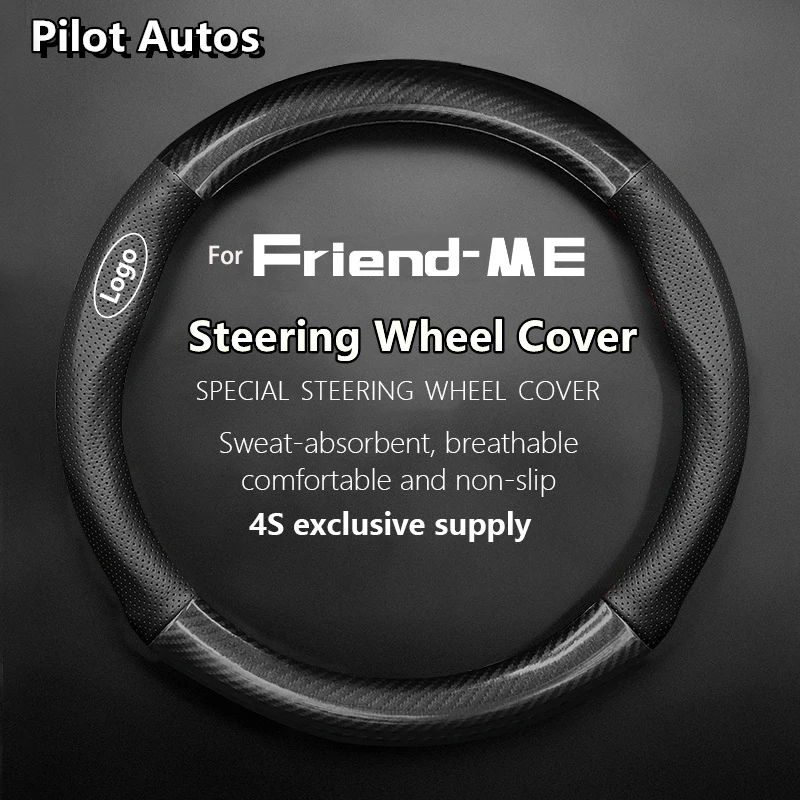 For Friend-ME Steering Wheel Cover Genuine Leather Carbon Fiber Summer Winter Women Man