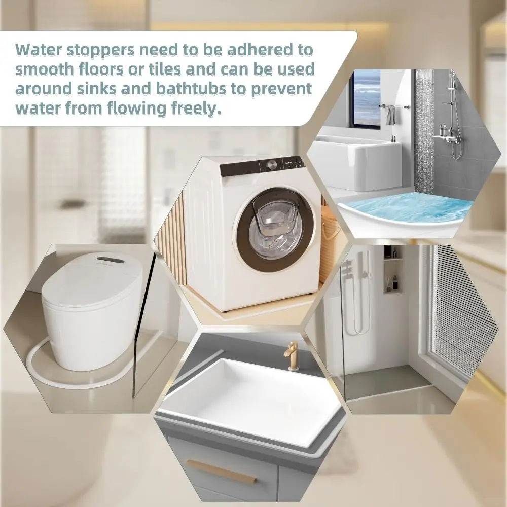 

Dry and Wet Separation Shower Threshold Self Adhesive Silicone Water Dam Stopper 100cm Walk in Shower Seal Strip