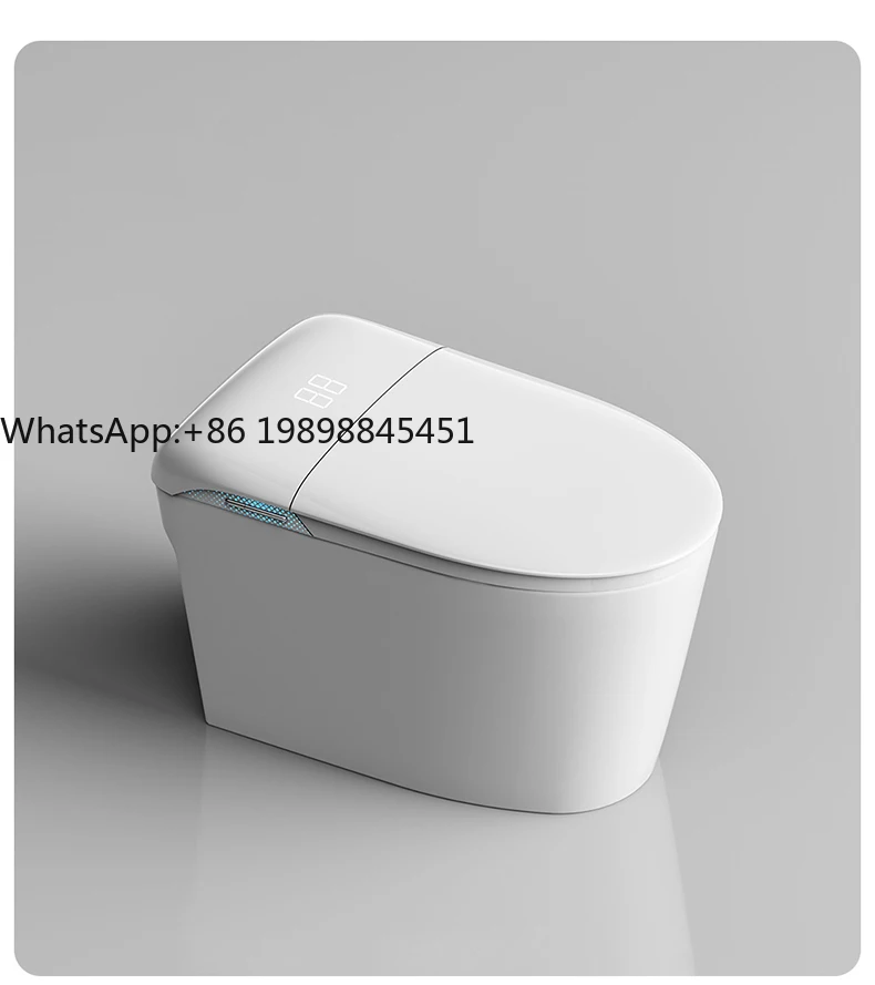 

QS Modern Ceramics Q-Shaped Cute Smart Toilet No Water Pressure Limitation Automatic Toilet With Water Tank