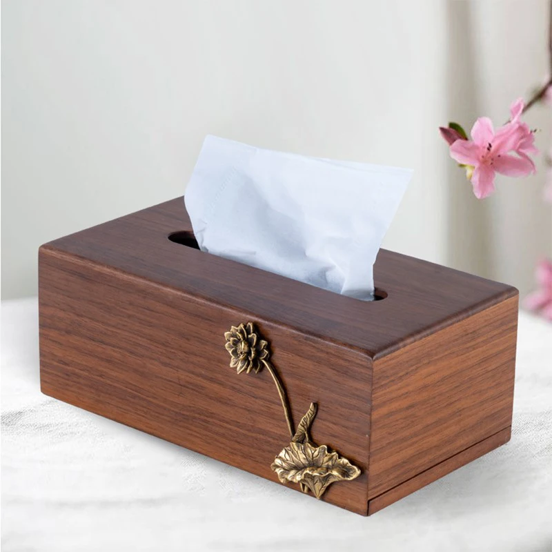 

Light Luxury High-end Tissue Box, High-end Walnut Wood, Fruit Plate, Toothpick Box, Paper Roll, Cotton Swab Box, Storage Tray