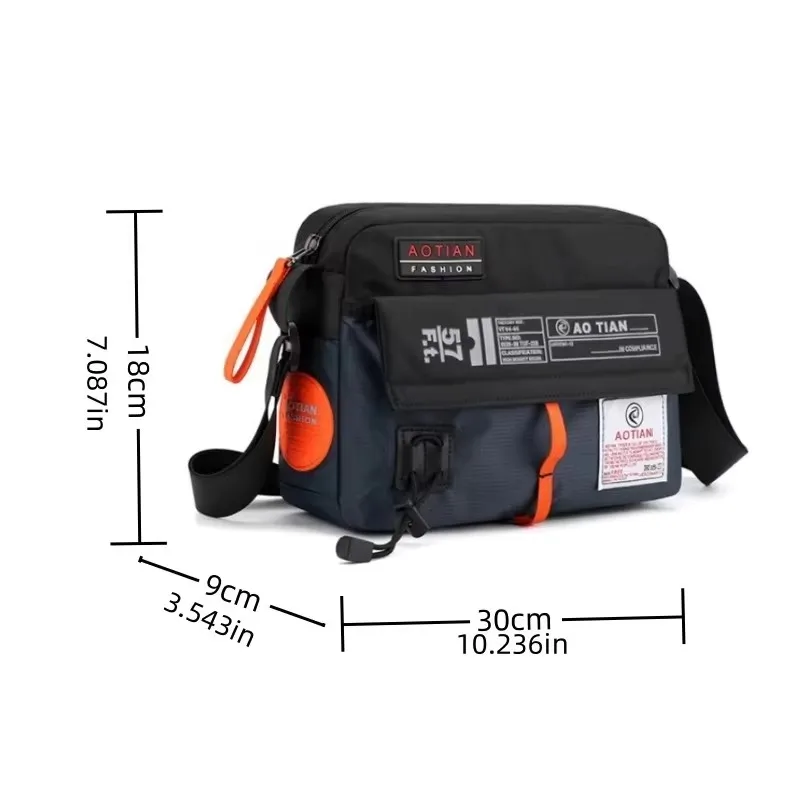 Oxford Cloth Crossbody Bag For Men's Casual Trend Contrasting Single Shoulder Bag Popular And Versatile Small Square Bag
