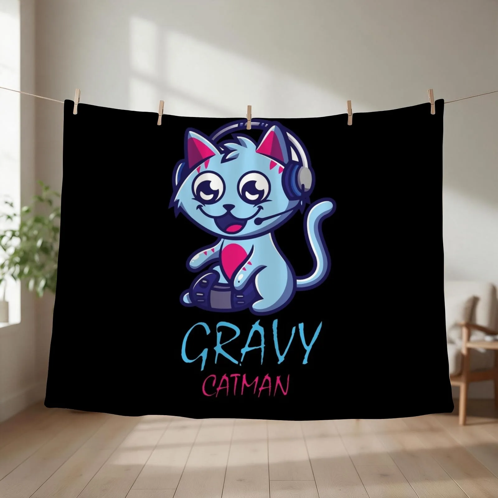 Gravy cat Man gravycatman gaming Throw Blanket Baby Bed Fashionable for babies Quilt Blankets