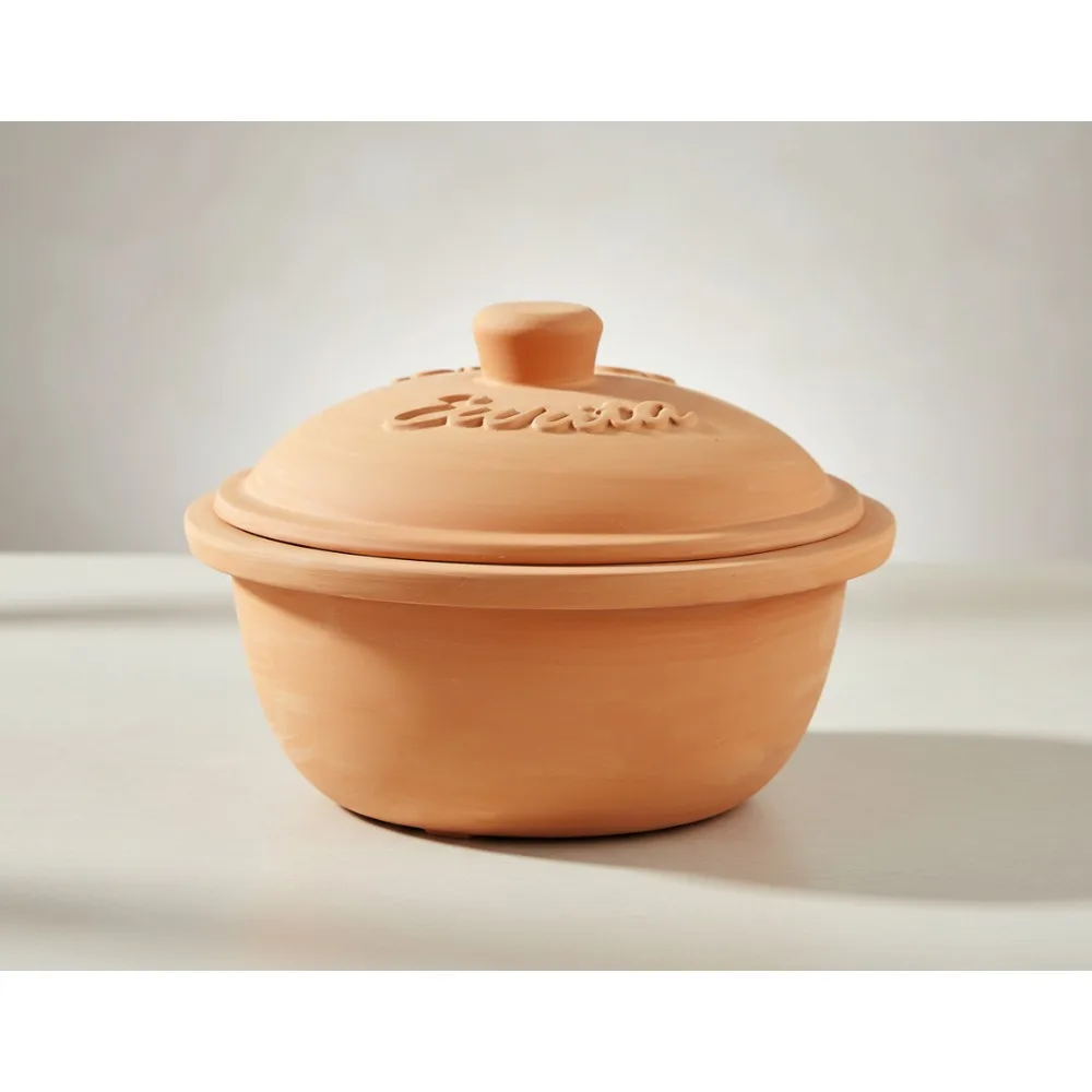 

Natural Clay Dutch Oven, Lead-Free & Microwave Safe, Rustic Slow-Cooker for Bread, Roasting & Healthy Cooking