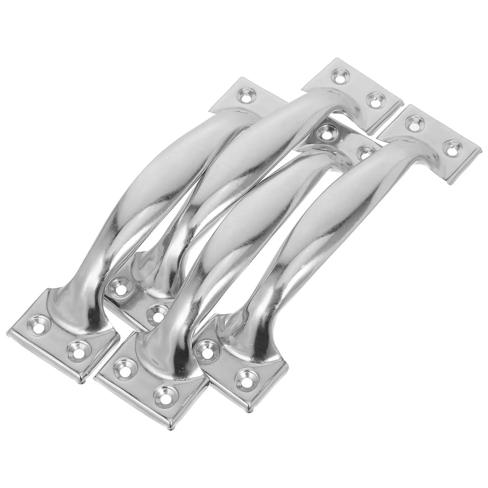 

4Pcs Stainless Steel Door Pull Handle Heavy Duty Bow Design Exterior Front Entry Gate Garden Garage Cabinet Wardrobe Drawer