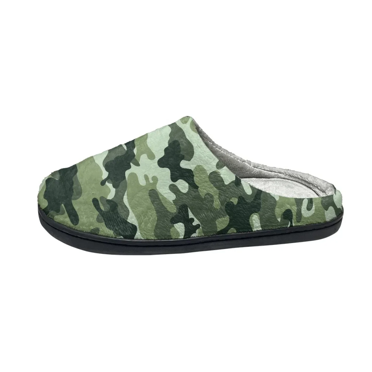 Fashion Camouflage Print Winter Warm Cotton Slippers Indoor Bedroom Flats Non-slip Footwear Dropshipping Cozy Couples Home Shoes