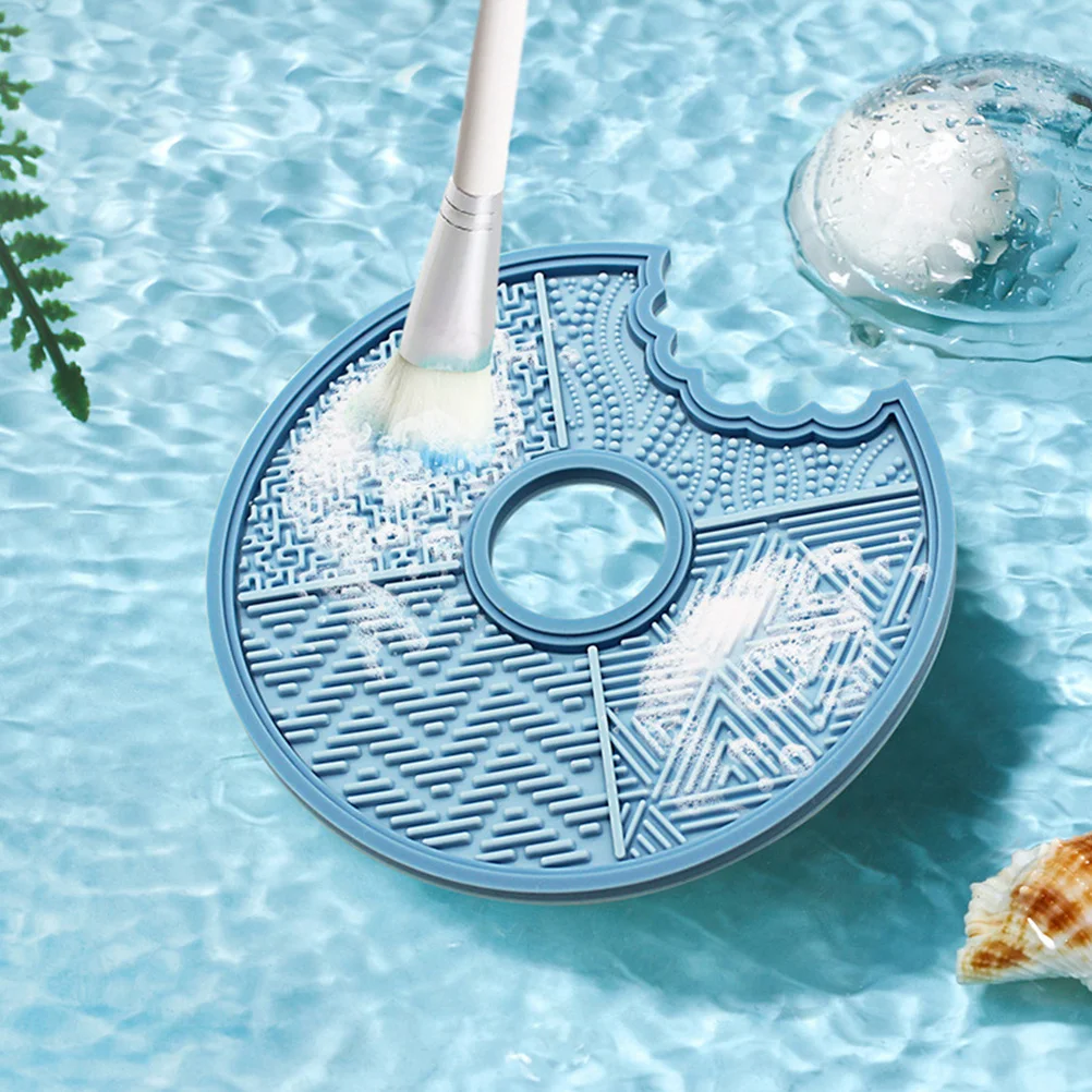 

2pcs Silicone Brush Cleaning Mat Blue Purple For Makeup Tools Deep Clean Home Beauty Salon Cleaning Pad