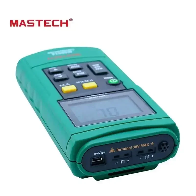 Imagem -03 - Mastech-termômetro Digital Dual Channel Data Logger Testador de Temperatura Sonda de Sensor Termopar Interface Usb Ms6514