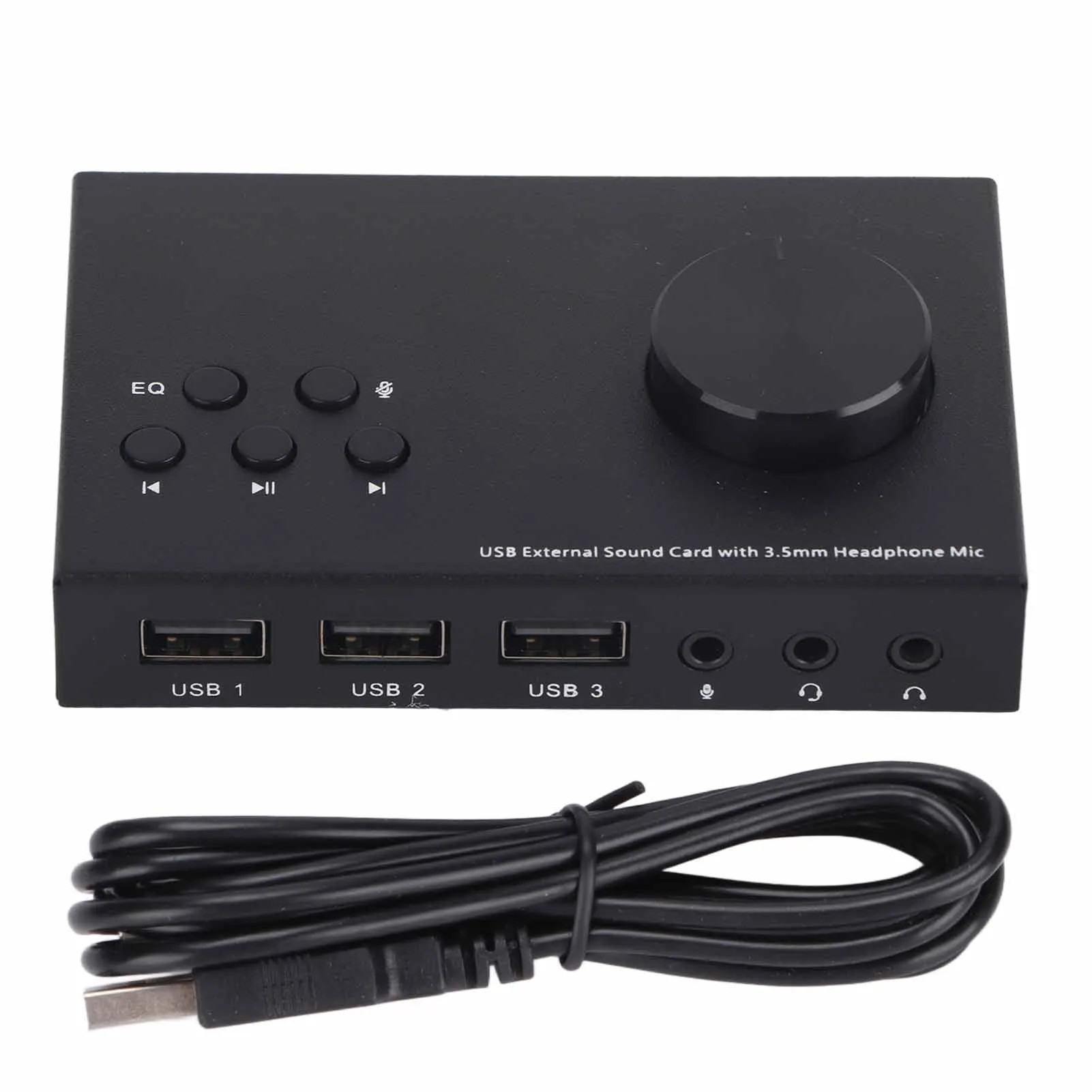 

USB Extenrnal Sound Card Stereo 3.5mm Interface Multi Mode Design Multiple EQ Sound Conversion Audio Adapter USB Audio Adapter