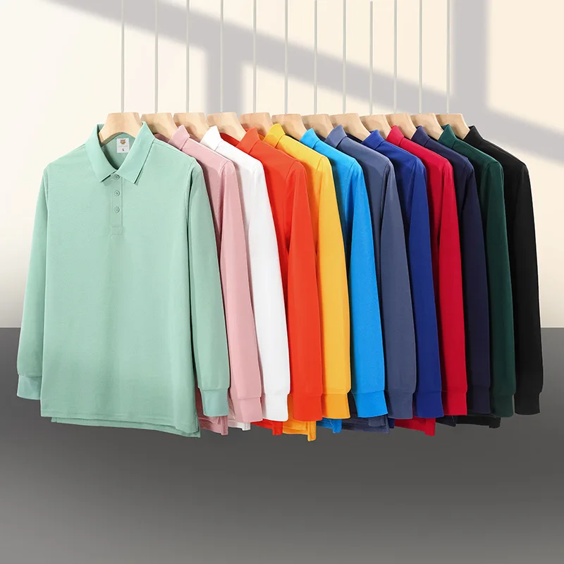 

New Parent-Child Solid Color Long Sleeve Shirt Custom Group Workwear Cultural Advertising Shirt Printed