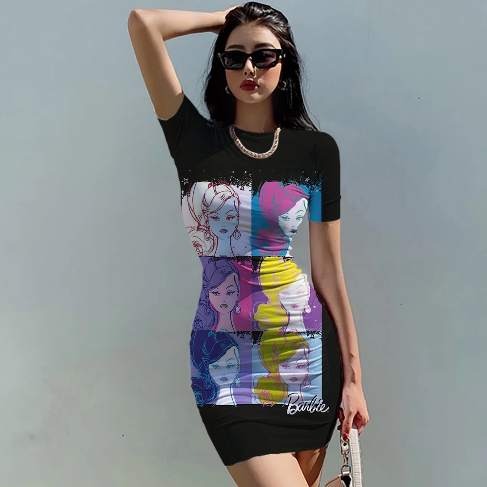 Heiße neue Mode Barbie langes Kleid eng sexy Frauen T-Shirt langen Rock Party Kleidung T-Shirt plus Größe Xs-5Xl Thanksgiving-Geschenke