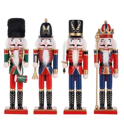 1pcs 30CM Nutcracker Puppet Soldier Decoration Painted Vintage Design Christmas Elements Home Tabletop Decoration