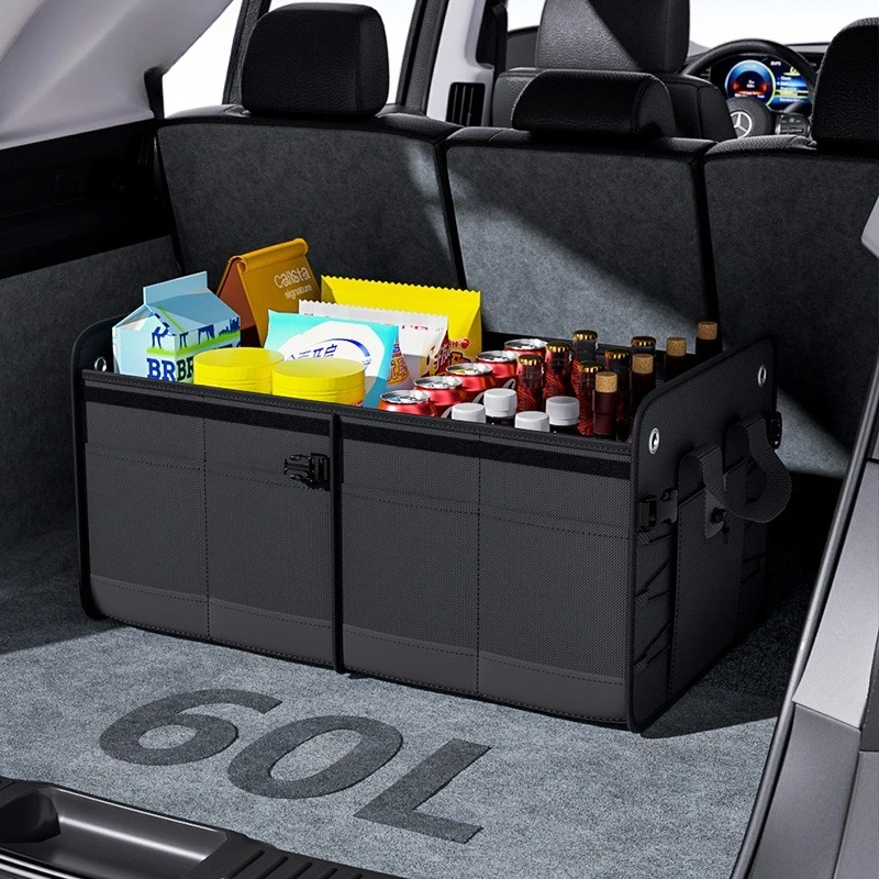 

Car Trunk Organizer, Foldable Storage Box with Multi Pockets, Portable Cargo Container for Auto SUV Interior Accessories