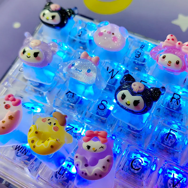 DIY Keycap Cute Cartoon Melody Coolomey Translucent Cross Mechanical Keyboard ESC Base Translucent Keycap