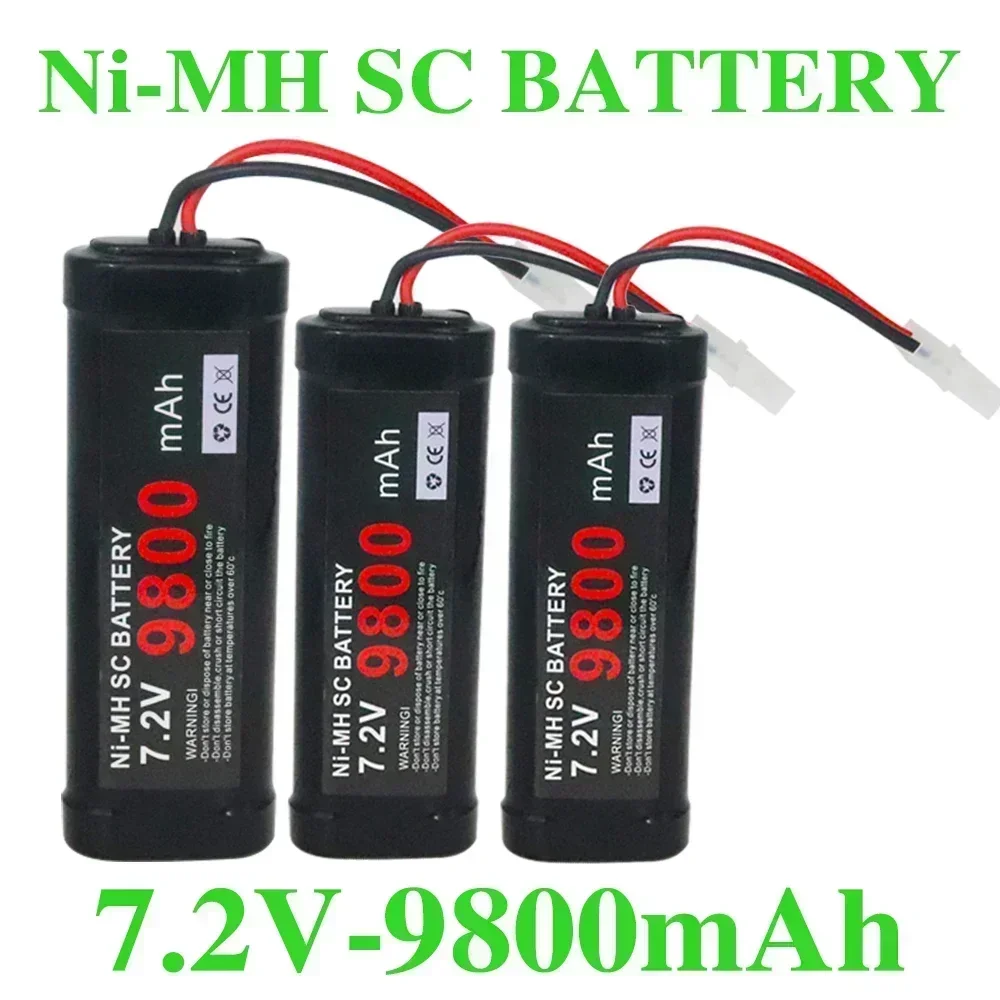 2025 7.2V 9800mAh/6800mAh  NiMH Replacement RC Battery with Tamiya Discharge Connector for RC toys Racing Cars Boat Aircraft