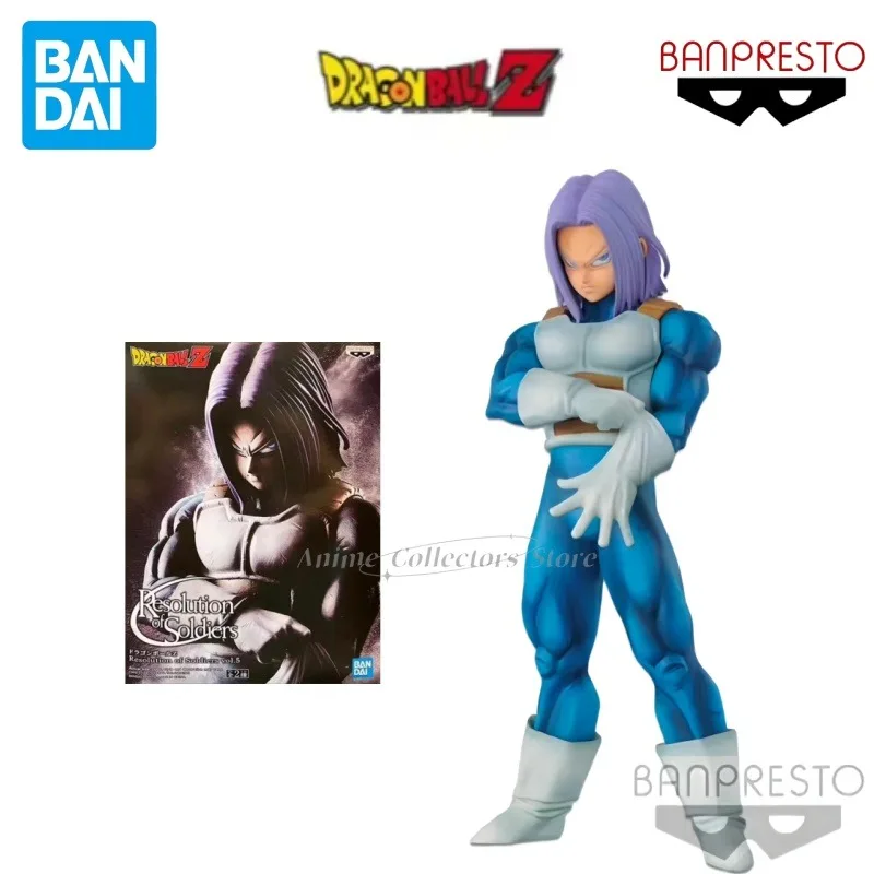 Bandai Original BANPRESTO Anime Dragon Ball Z ROS Resolution of Soldiers Trunks Action Figure Collectible Model Toys  Gifts