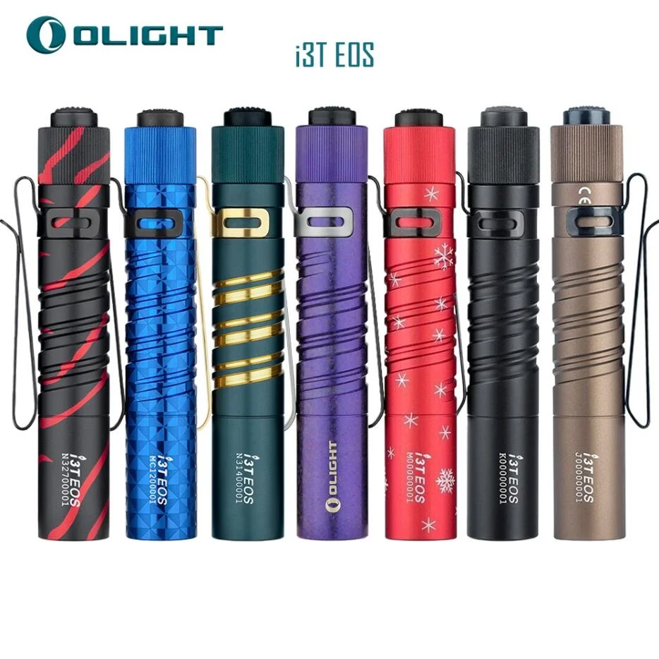 Olight-linterna de bolsillo I3T EOS de 180 lúmenes, linterna de doble salida, pequeña y potente EDC, minillavero con batería AAA