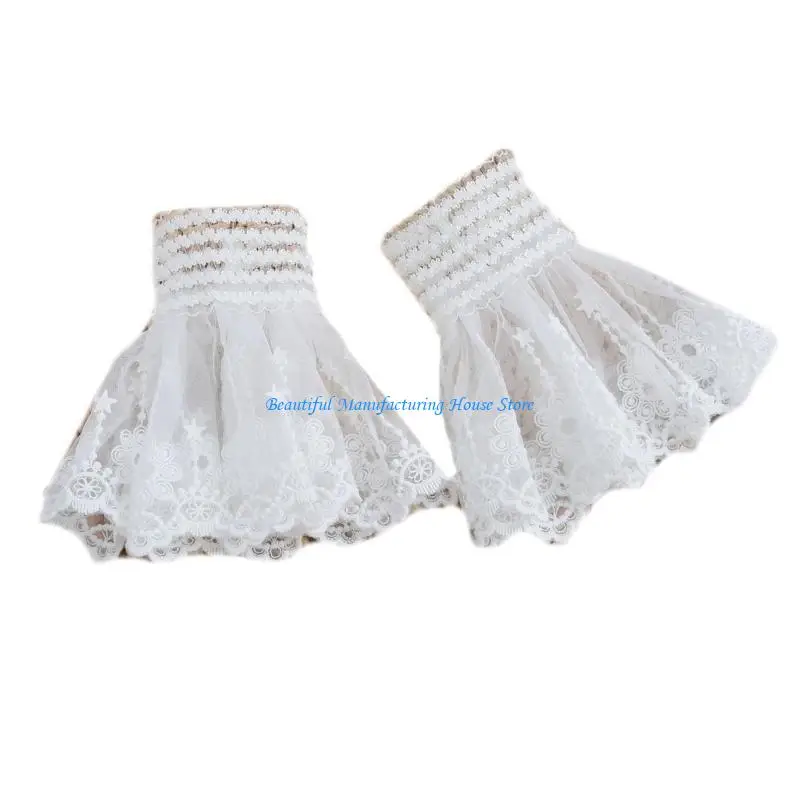 E56A afneembare gelaagde polsmanchetten voor dames tieners shirtjurk trui decoratief