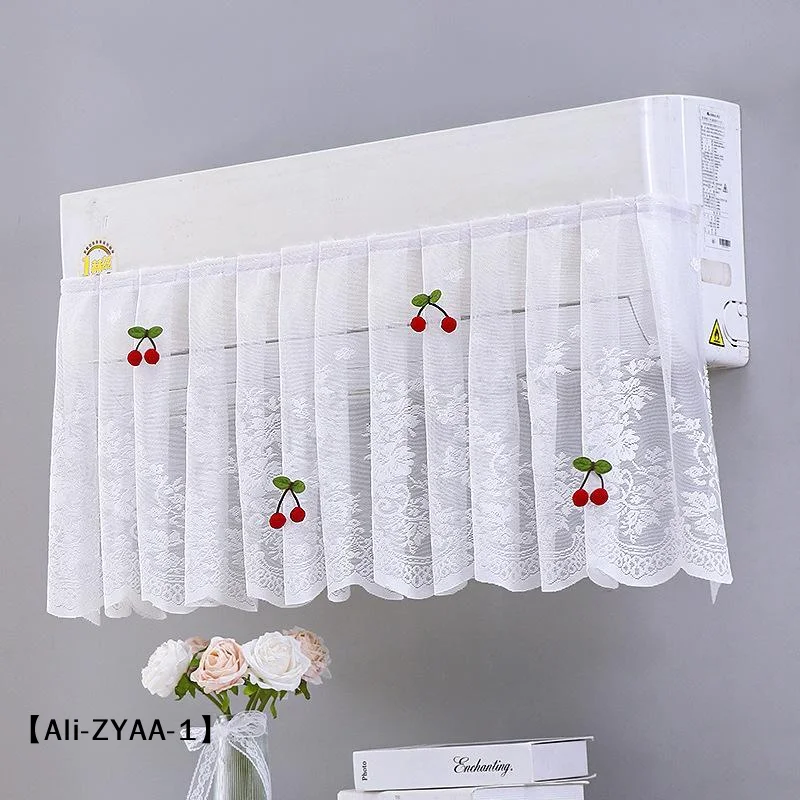 【A】Lace Embroidery Flower Curtain Windproof Dust-proof Hanging Cover Anti-direct Blowing Air Conditioning Curtain Bedroom Decor