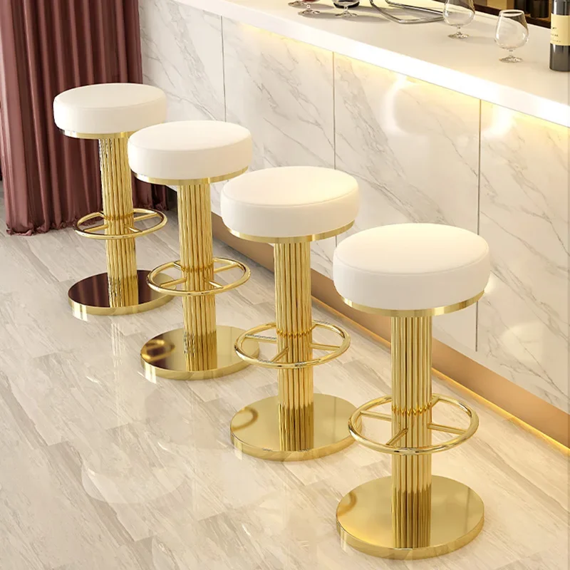 

accent office bar stools kitchen luxury nordic leather adjustable designer chair Gaming soft taburete alto salon furniture