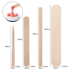 Lot de spatules en bois pour épilation du visage, des sourcils et des poils, 100 pièces