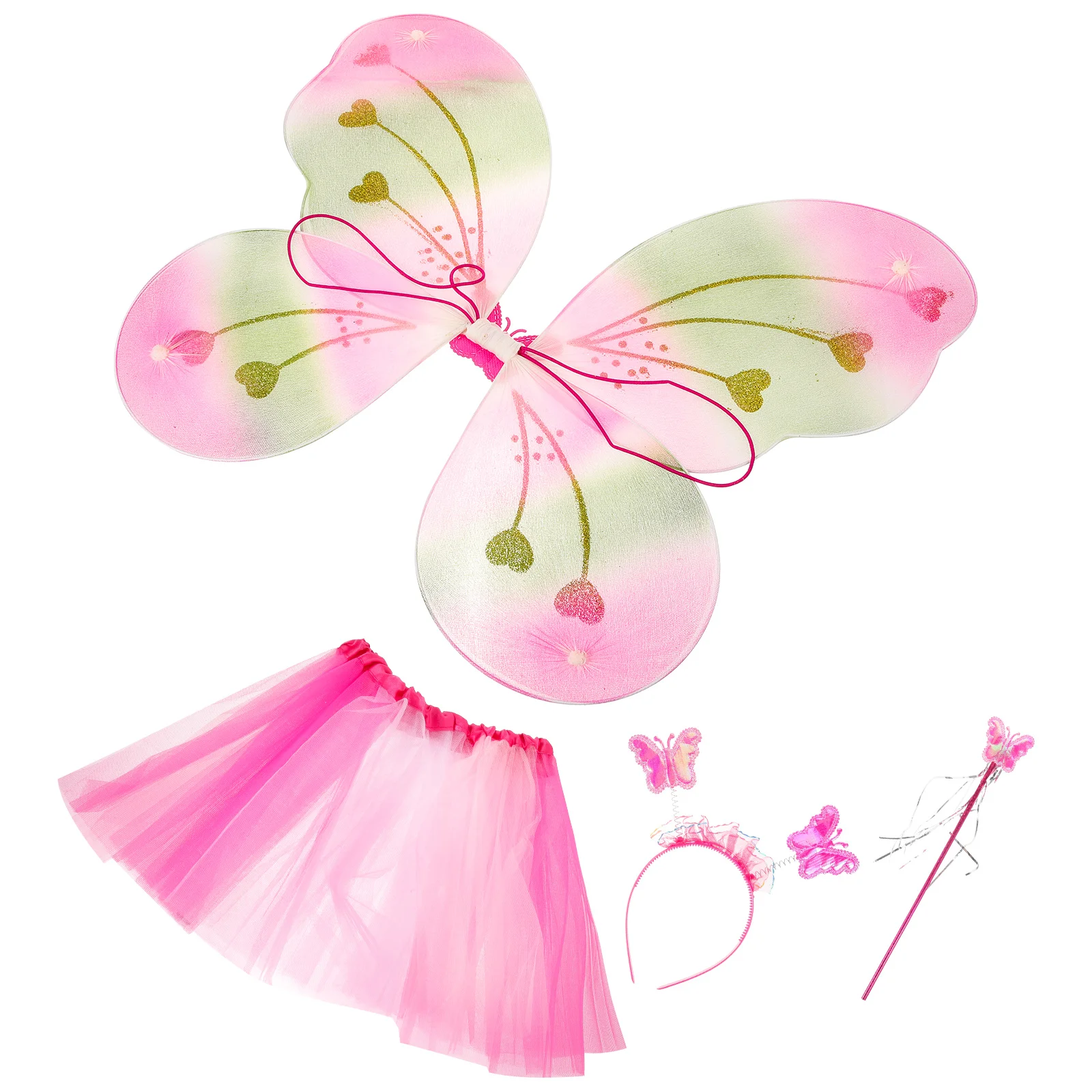 

Rainbow Skirt Mesh Wings Dress Up Butterfly Wing Headb Fairy Wing Costume Party Butterfly Costume Cosplay Prop Prop