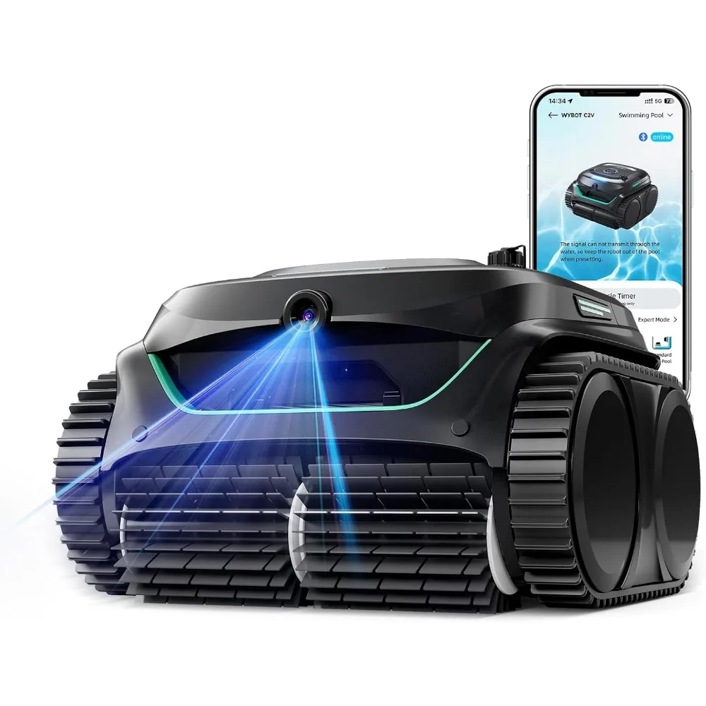 

8-in-1 cordless swimming pool vacuum cleaner robot, double-layer filtration, brushless motor with strong suction power