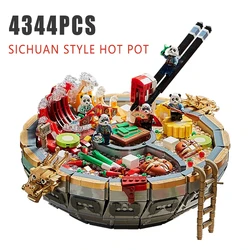 Sichuan Style Urban New IDEAS Mandarin Duck Hot Pot Creative Building Blocks Toys DIY Delicious Food Educational Brick Sets Gift