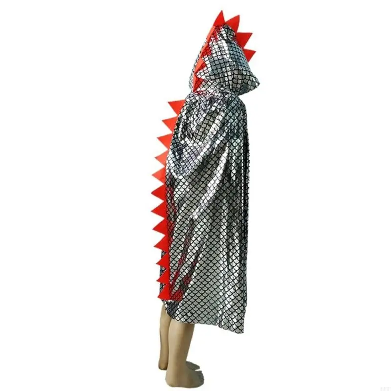 B95F ديناصور كيب التنين مقنعين عباءة هالوين زي الساحرة عباءة زي الديناصور