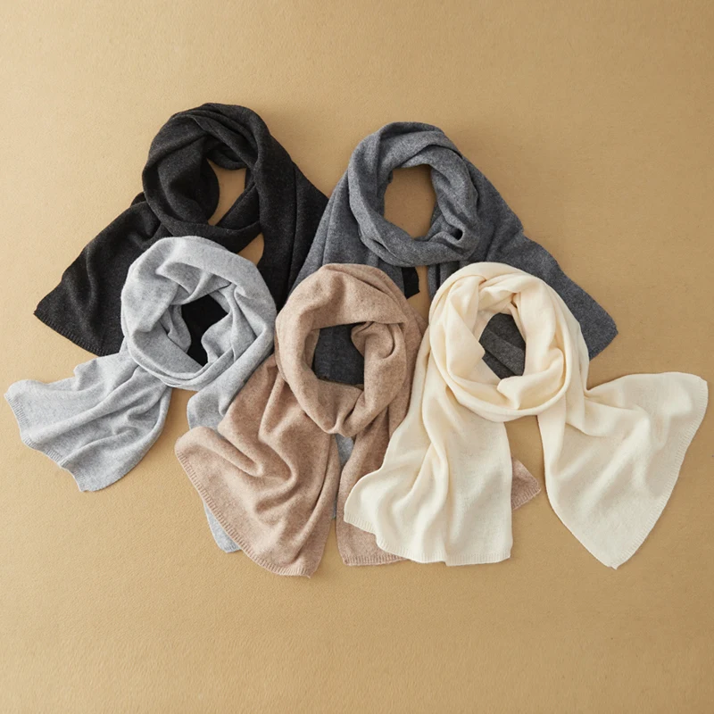 Fashion Winter 100% Pure Wool Scarf Neck Warmer Women Men Knitting Wrap Pashmina Foulard Femme Merino Cashmere Scarves