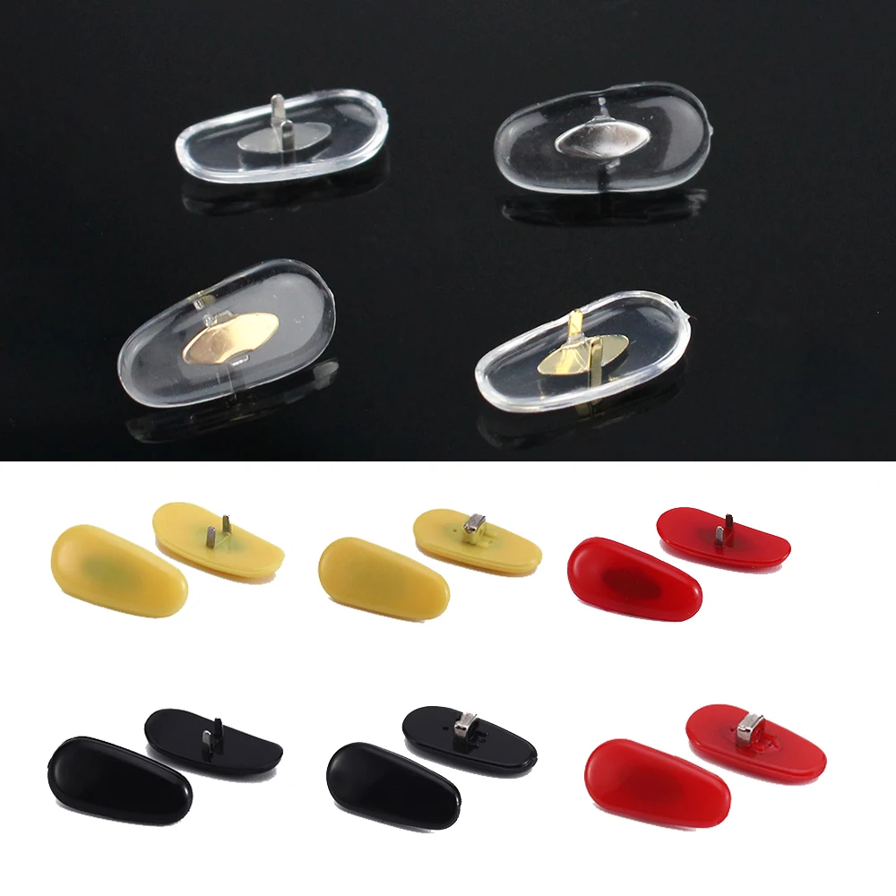 100pcs(50pairs) Silicone Glasses Eyeglasses Nose Pads Optical Frame Repair Accessory Part Clip On Push In Insert Type Metal Core