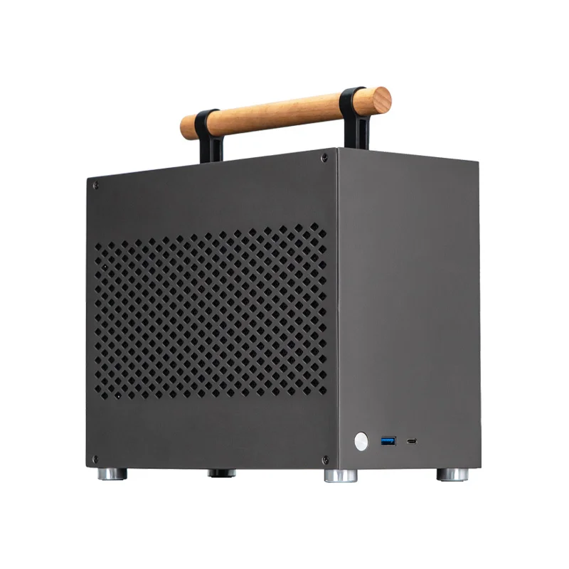 เคส P16 ITX อลูมิเนียมทั้งหมด ขนาด A4 สำหรับคอมพิวเตอร์พกพาขนาดเล็ก มินิแล็ปท็อป คอมพิวเตอร์ตั้งโต๊ะ พร้อมพาวเวอร์ซัพพลาย 1U