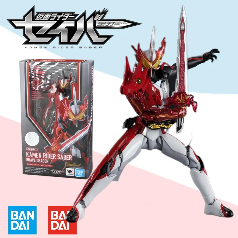 Bandai-caja Original S.H.Figuarts SHF KAMEN RIDER SABRE BRAVE DRAGON, Kit de modelo de figura de Anime de acción, juguete para regalo terminado para niños