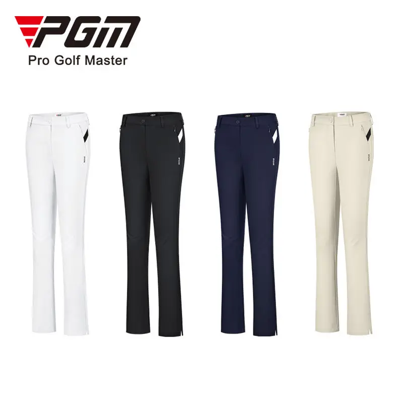 

PGM Women Summer Golf Pants Ankles Cropped Fit Slim Elastic Flared Trousers Zip Pocket Waterproof Lady Golf Clothing KUZ128