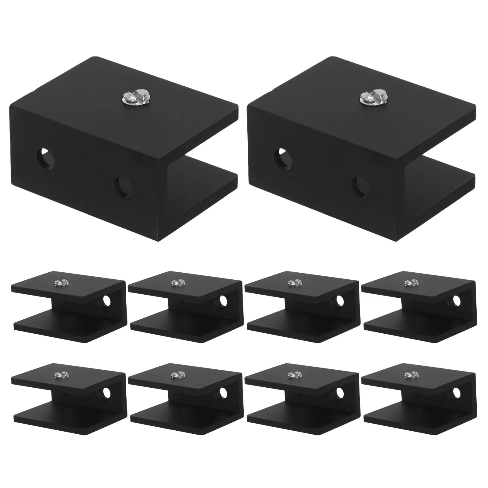 Wall-Mounted Glass Shelf Brackets for Homeowners to Save Wall Space, 10 Pcs U-Shaped Aluminum Clamps, Golden, with 20 Screws