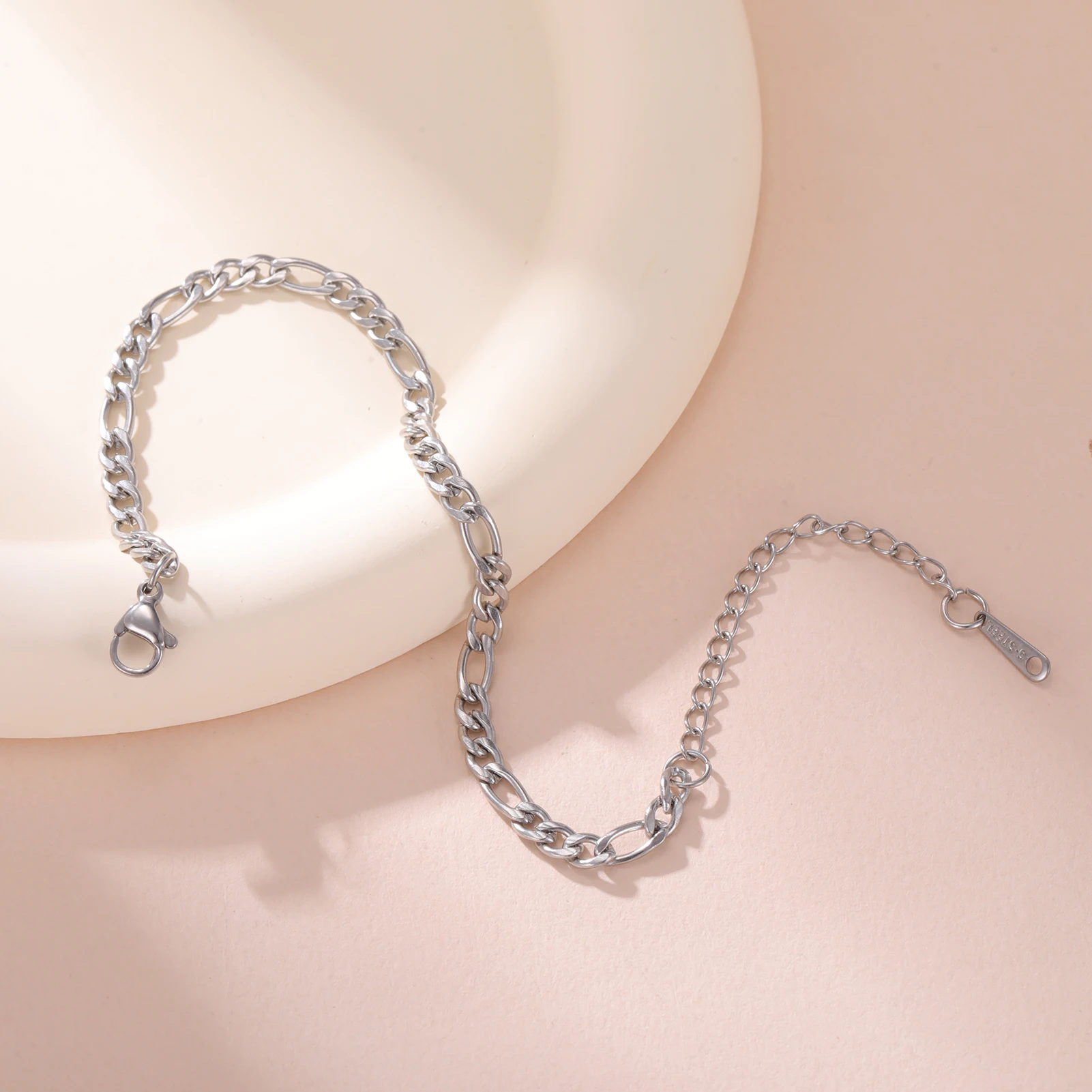 COOLTIME Edelstahl Gliederkette Armband verstellbare Figaro Kette DIY Herstellung Verbinder Armband Schmuck Zubehör – Detail 14