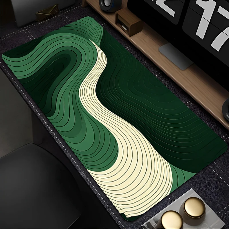 Abstract Fluid Mouse Pad Gamer Home Computer HD Mousepad Dark Green Keyboard Pad Anime Carpet Large Gaming Anti Fray Mouse Pad