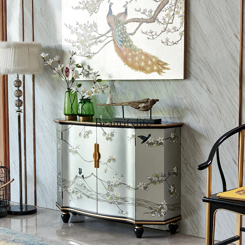 *ممر جديد على الطراز الصيني على الطراز الأمريكي، باب مدخل الممر، خزانة ديكور لقاعة المدخل